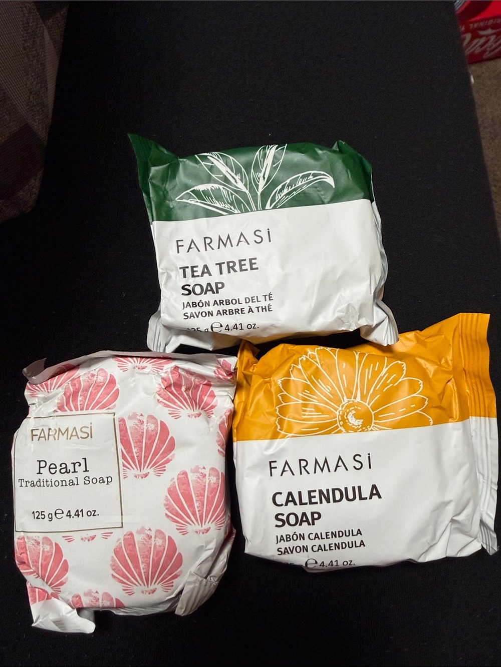 Farmasi Tea Tree (Green), Calendula (Yellow) & Pearl (Pink) Trio Soap Pack